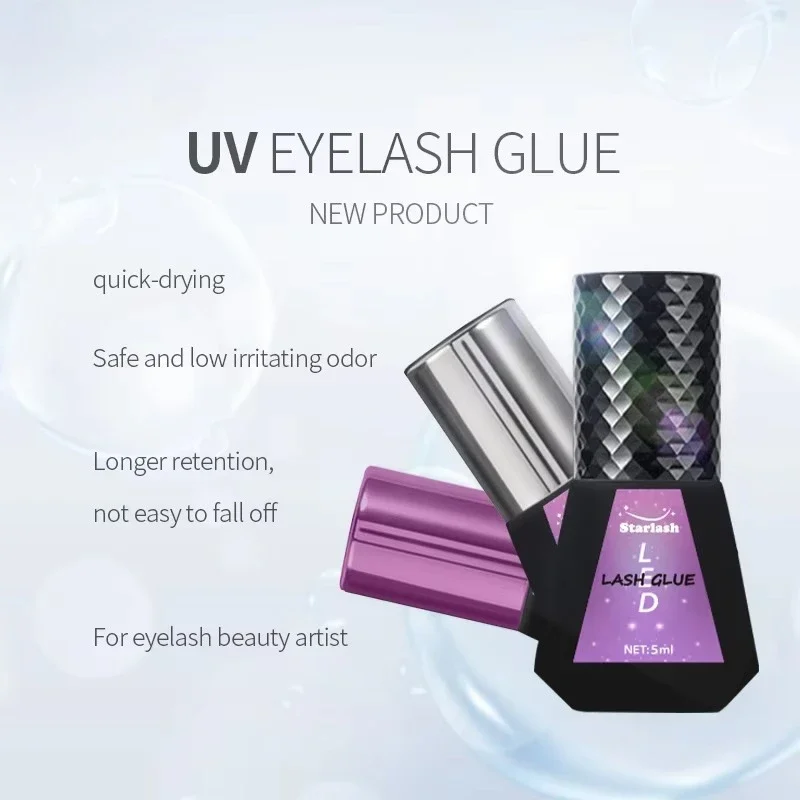 Бестселлер Starlash UV - 005 Светодиодный клей для наращивания ресниц |   1s/2s Fast Cure |   7–10 недель в руках |   Водонепроницаемый и чувствительный - безопасный