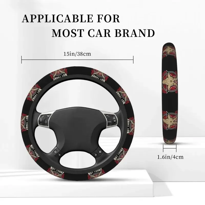 Фото Baphomet Goat Pentagram Mysterious Magic Car Steering Wheel Cover 14.5-15 Inches Thick Elastic Anti Slip Truck Car RV 4X4 №5