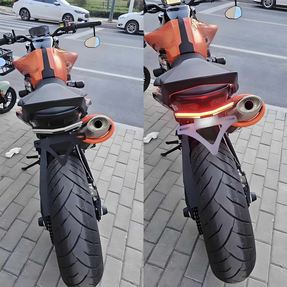 Фото Новый для мотоцикла KTM 780DUKE 890DUKE 2018-2025, задний хвостовой кронштейн, держатель номерного знака, рамка, указатель поворота, светодиодный 790 duke 890 №5