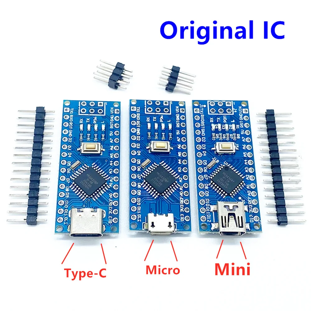 Контроллер Nano 3,0 с Загрузчиком USB Type-C, совместимый с контроллером Nano 3,0 Для Arduino CH340, USB-драйвер 16 МГц, оригинальный IC ATMEGA328P