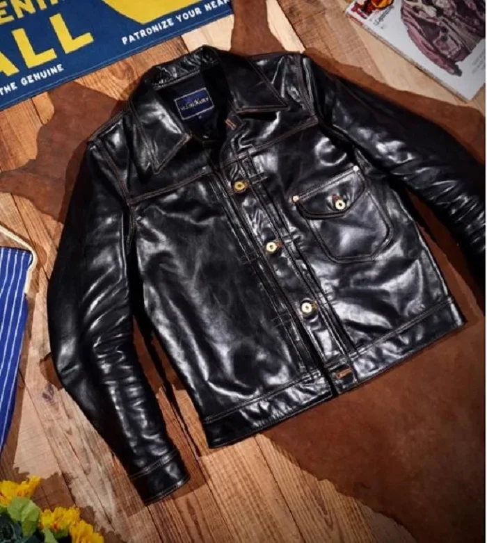 Роскошное кожаное пальто CC SHop Top. 506XX стиль толстый лошадиной шкуры. Br и классическое повседневное кожаное пальто в стиле сафари. Мужская облегающая кожаная ткань 507