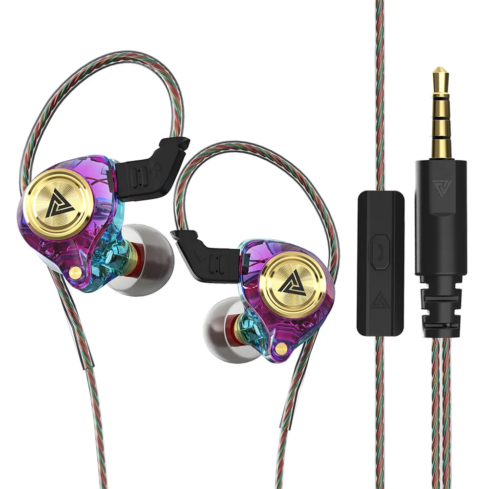Проводные наушники QKZ AK3 с микрофоном, Hi-Fi наушники с монитором и басами, с шумоподавлением, спортивные игровые наушники