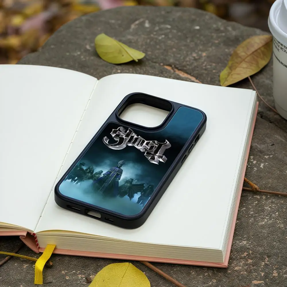 Фото Чехол для телефона G-Ghost Band для iPhone 17, 16, 15, 14, 13, 12, Pro Max Plus, черная рамка, акриловый твердый корпус из углеродного волокна №5