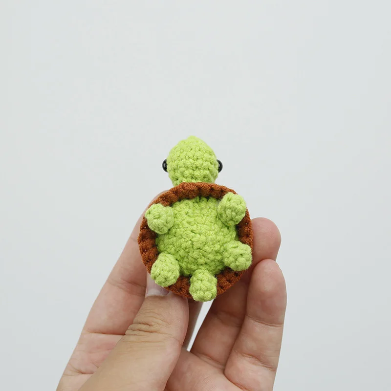 Фото Ручная работа, связанная крючком, искусственная кожа, мягкие брелки, игрушки, милая трикотажная морская черепаха, искусственный рюкзак №3