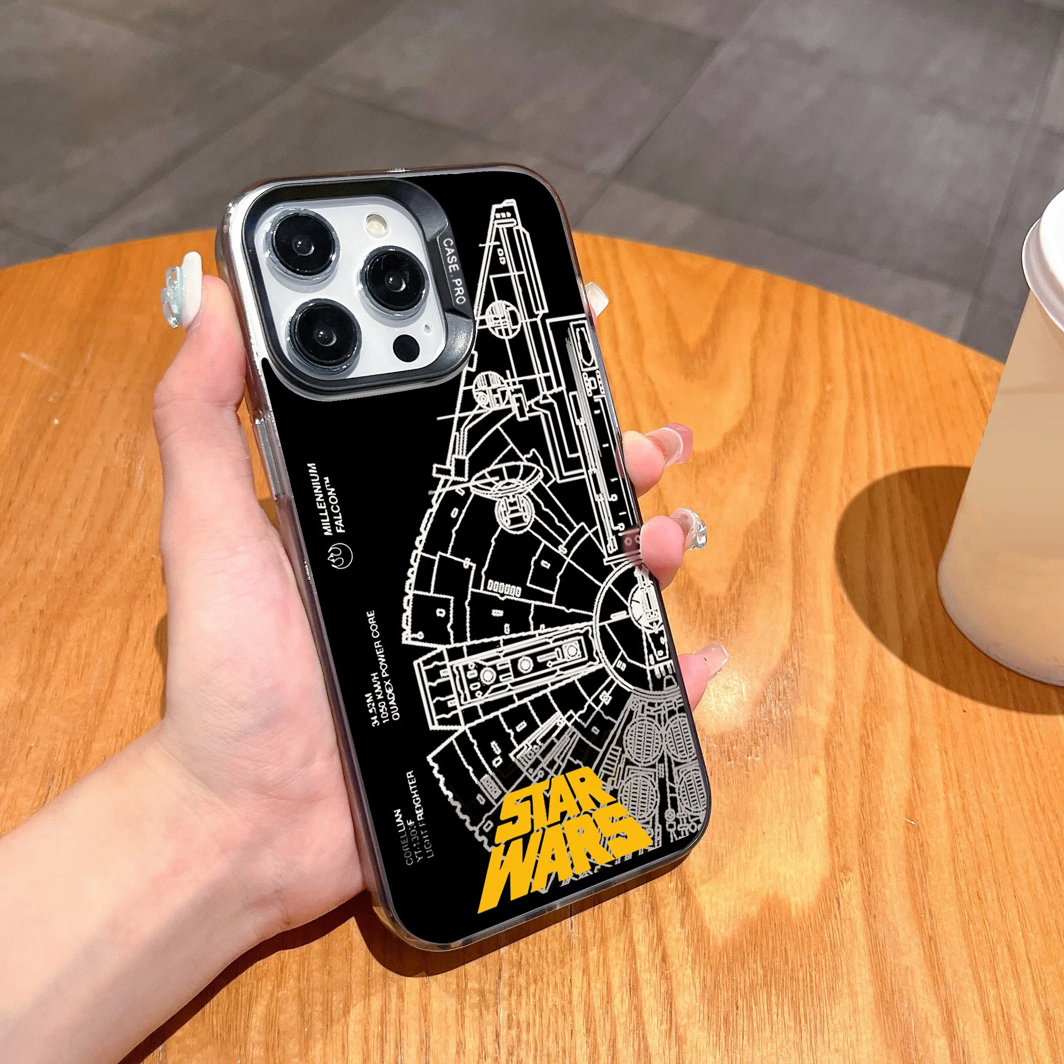 Фото Чехол для телефона W-Wars для IPhone 13, 12, 11, 15, 14 Pro Max Plus, линзы со звездами, креативная Посеребренная внутренняя Жесткая крышка из ТПУ №4