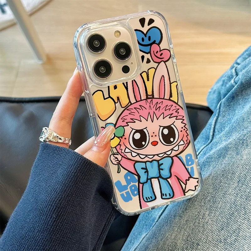 Labubu The Monsters Box Противоударный прозрачный чехол для телефона IPhone 16promax 15 Pro Max 14 13 Pro Max Мягкая магнитная задняя крышка Подарки