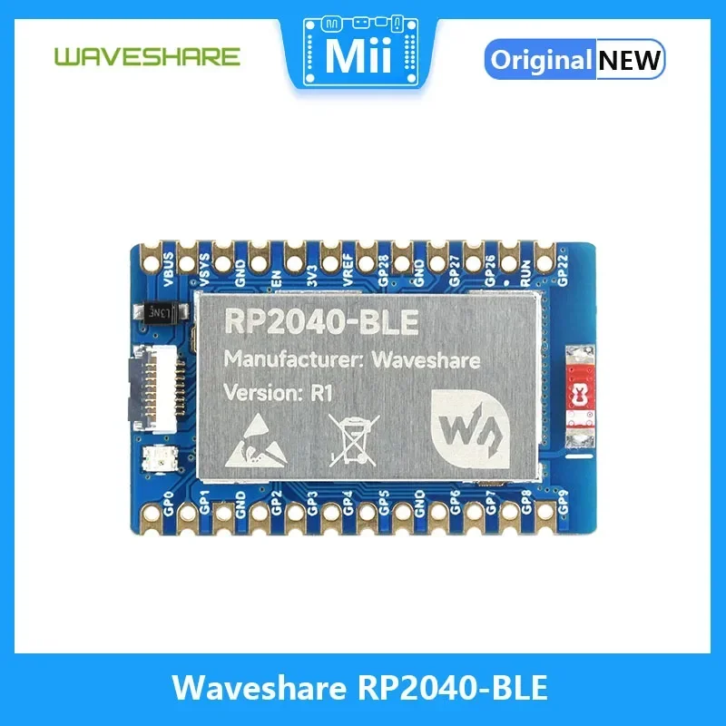 Плата Waveshare RP2040-BLE для платы микроконтроллера Raspberry Pi на базе RP2040 поддерживает Bluetooth 5.1