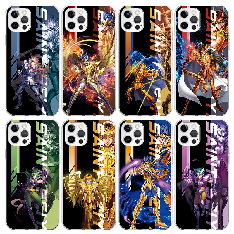 Чехол Saint Seiya для телефона с аниме для iPhone 15 14 13 12 Mini 11 Pro Max, чехол для 7 Plus X XS XR 8 + SE, силиконовый чехол с принтом, чехлы