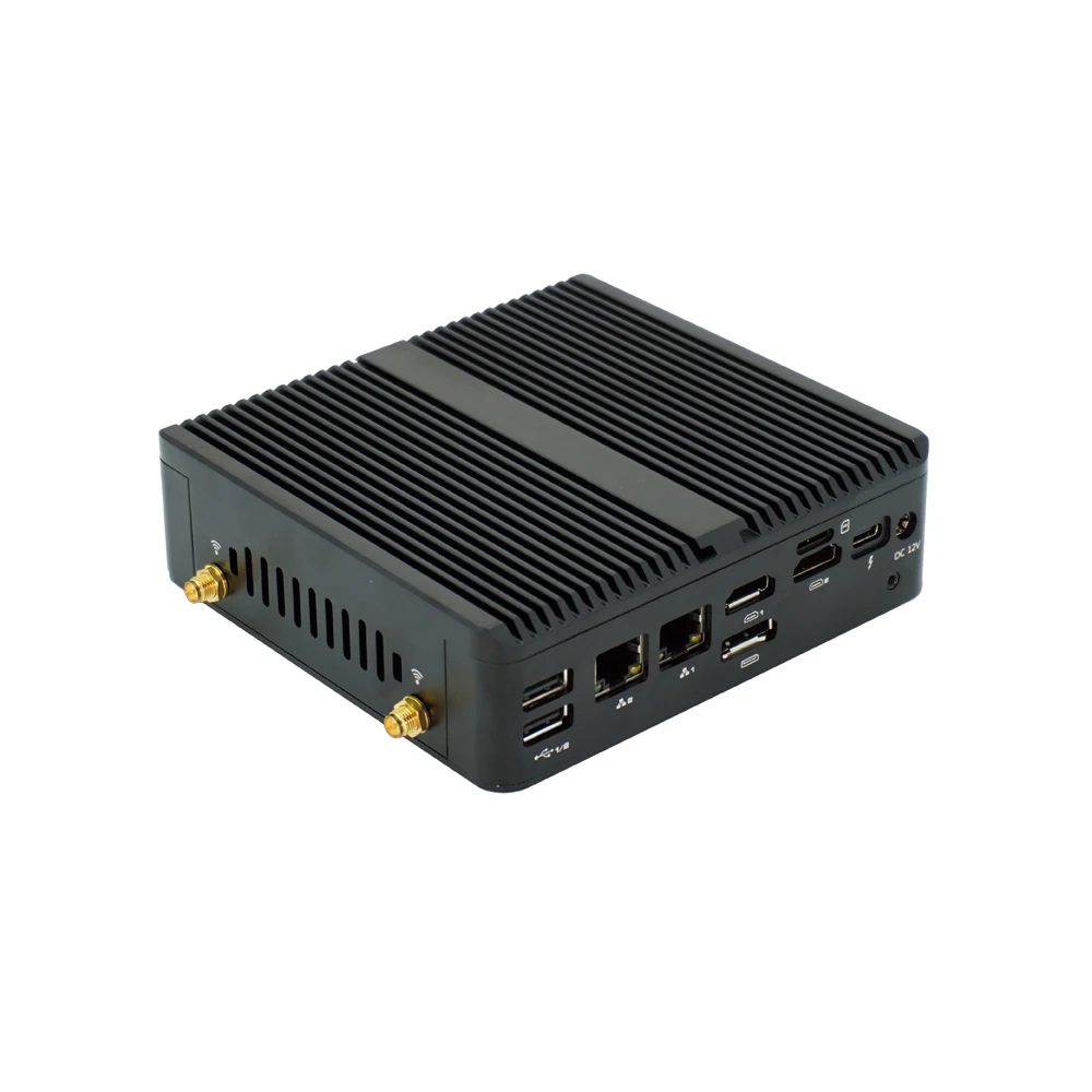 Фото Новый безвентиляторный промышленный мини-ПК Intel Alder Lake N100 2*HD 1*DP 1*Type-C Dual LAN RJ45 Office Desktop COmputer 2*COM RS232 5G SIM №2