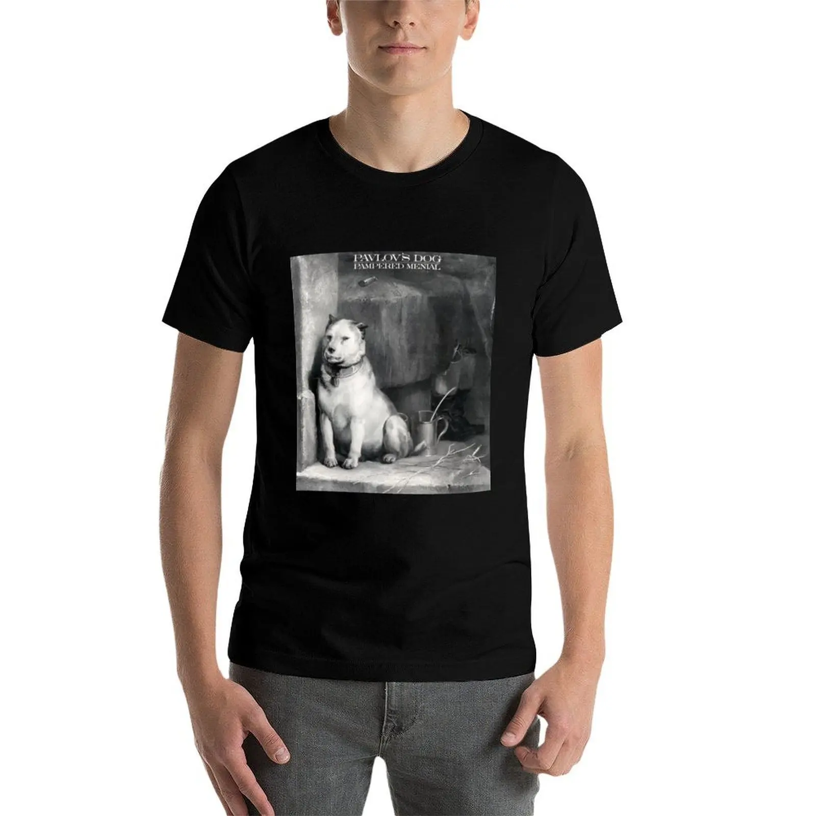 Фото Футболка Pavlov's Dog Pampered Menial, черная хлопковая футболка, однотонная мужская упаковка, футболки для мужчин, забавная футболка с графикой №4
