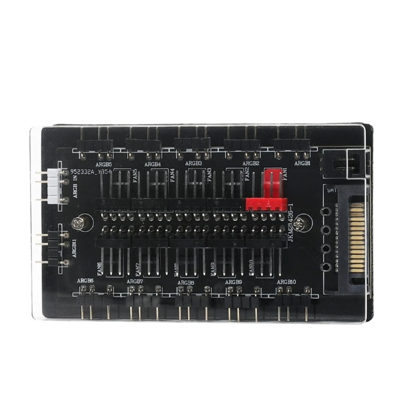 Фото Прочный ARGB и PWM-концентратор, 5 В/3-контактный ARGB-корпус, адаптер-концентратор вентилятора с пультом дистанционного адаптер №5