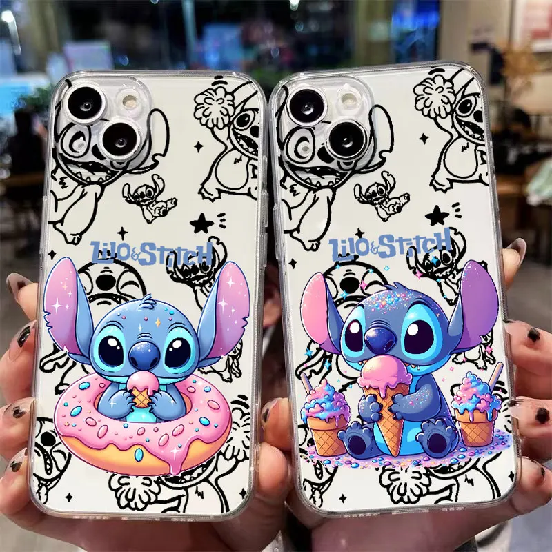 Чехол для телефона Disney Cute Stitch для Apple iPhone 15 16 Pro XS Max 13 14 Plus XR SE 7 8 12 11 Pro plus матовый