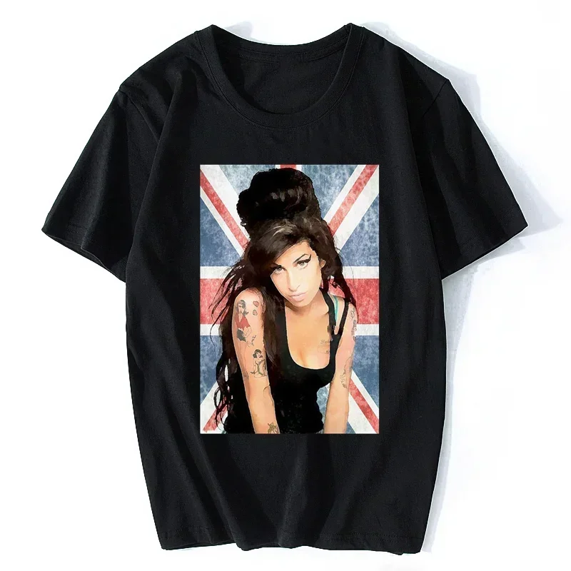 Футболка Amy Winehouse Union Jack music, городская футболка R & B для мужчин и женщин, футболка унисекс, крутая Повседневная хлопковая Футболка с рукавами, модная одежда