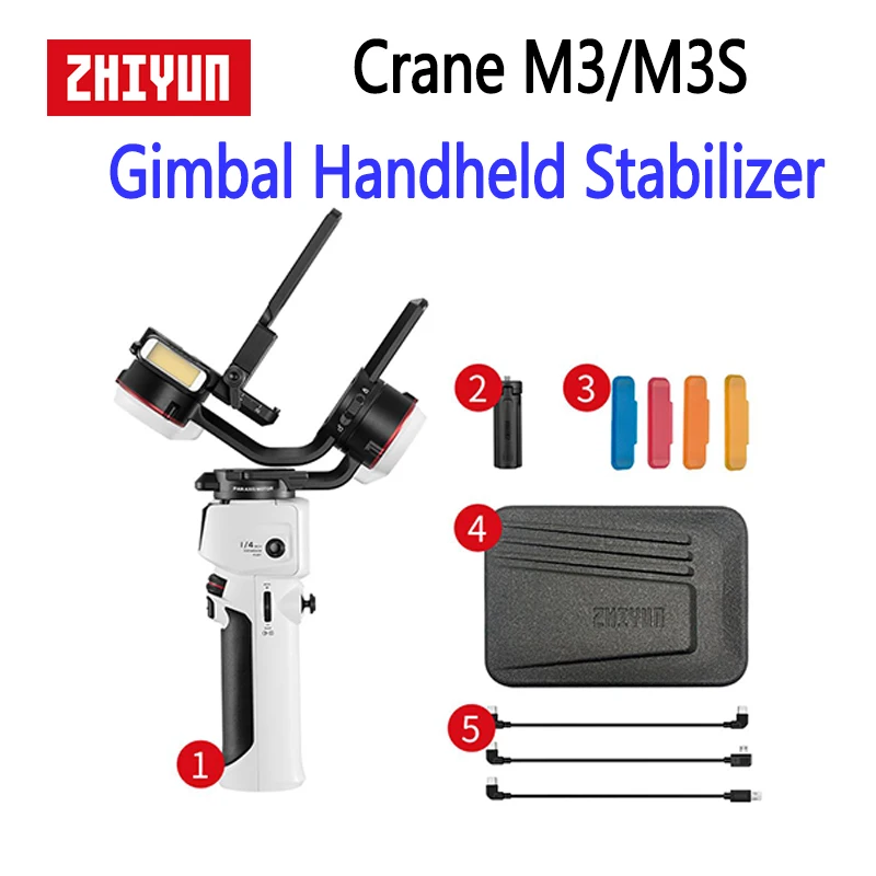 Ручной Стабилизатор ZHIYUN Crane M3/M3S, 3-осевой Стабилизатор Для беззеркальных камер, смартфонов, экшн-камер