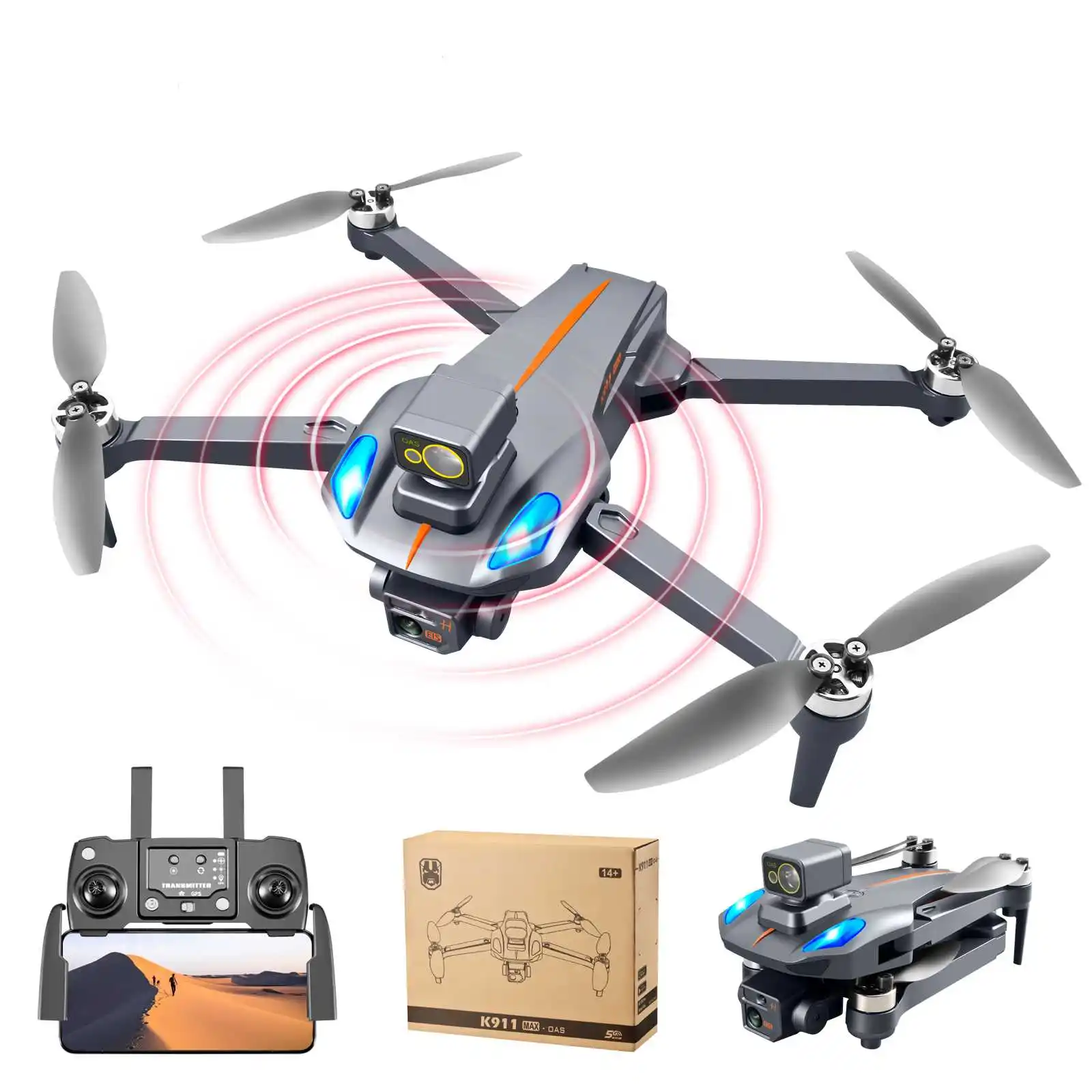 XKJ K911 Max 5G Wi-Fi FPV GPS 8K ESC камера 360 ° Предотвращение препятствий оптическое позиционирование потока складной Радиоуправляемый Дрон Квадрокопте...