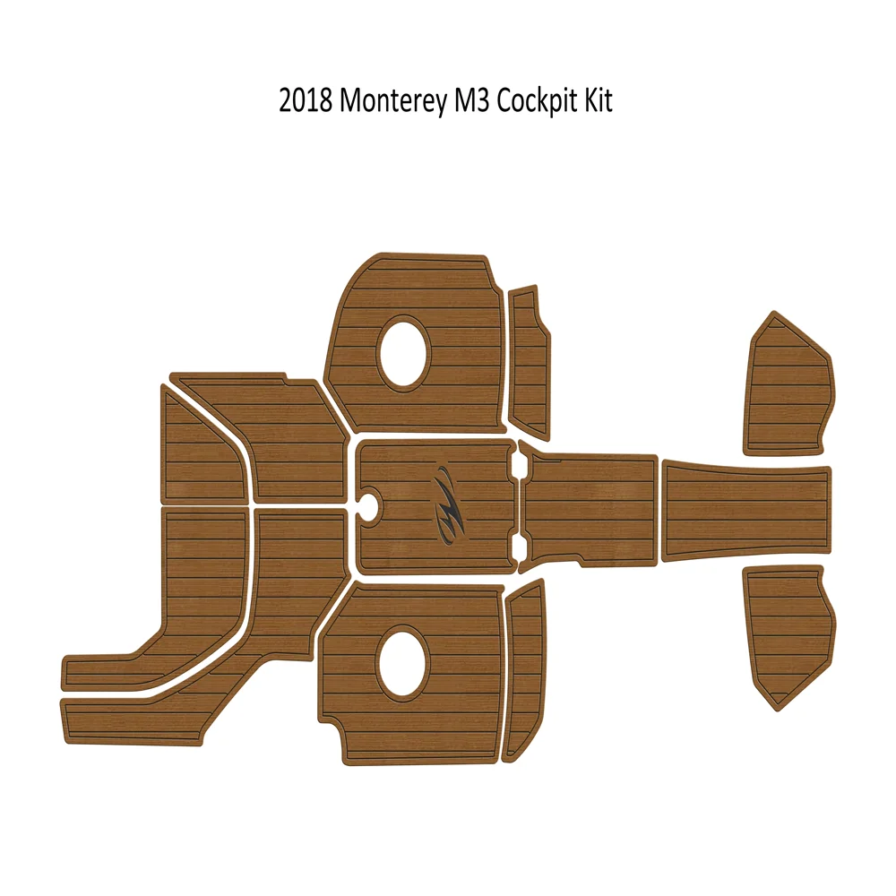 Фото 2011-2018 Monterey M3 Кокпит Pad Boat EVA Foam Faux Teak Deck Floor Mat SeaDek MarineMat Gatorstep Style Самоклеящийся V282 K9H №2