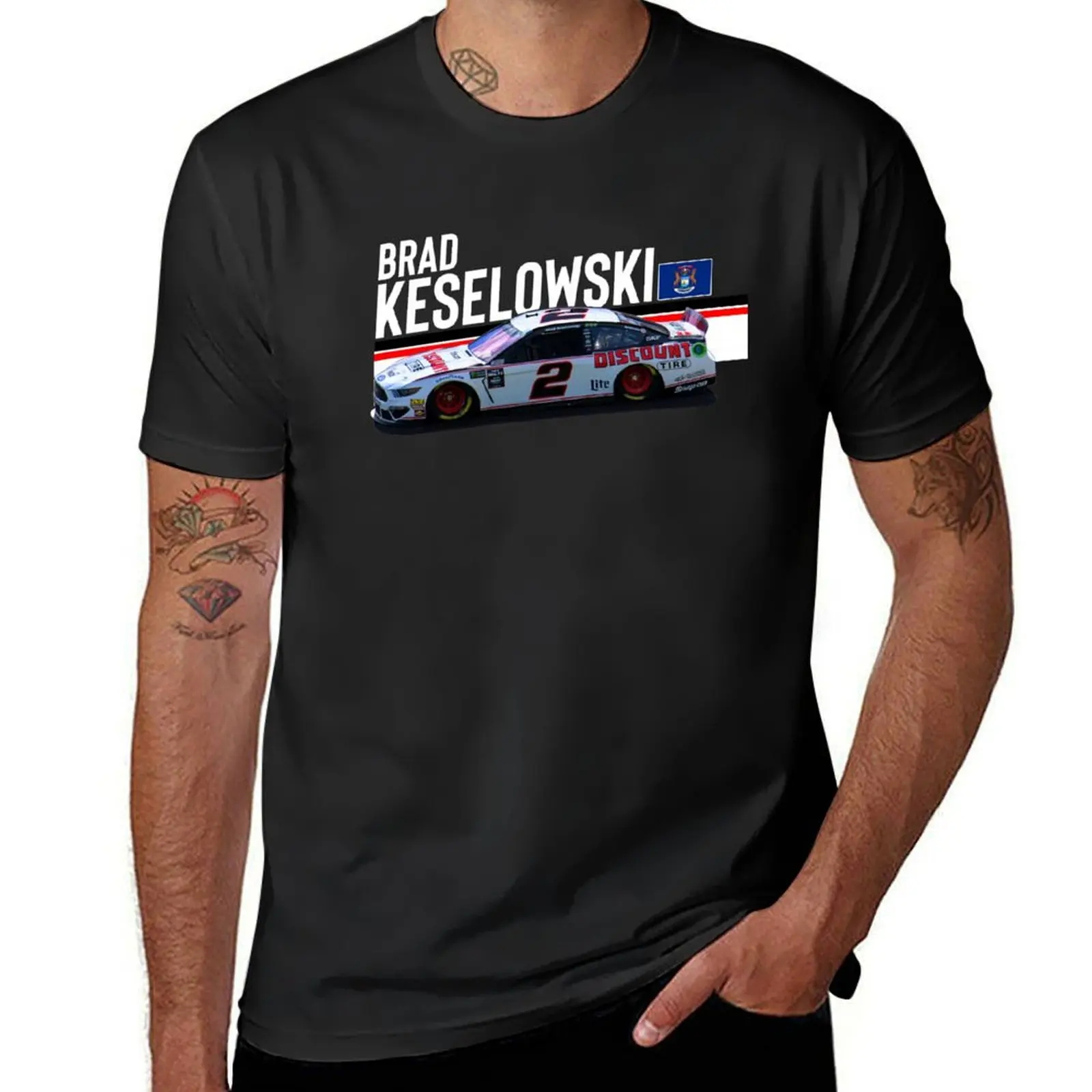2025 новая модель Keselowski 2019 (белая) футболка, летняя одежда, быстросохнущая одежда в стиле аниме, футболки для мужчин
