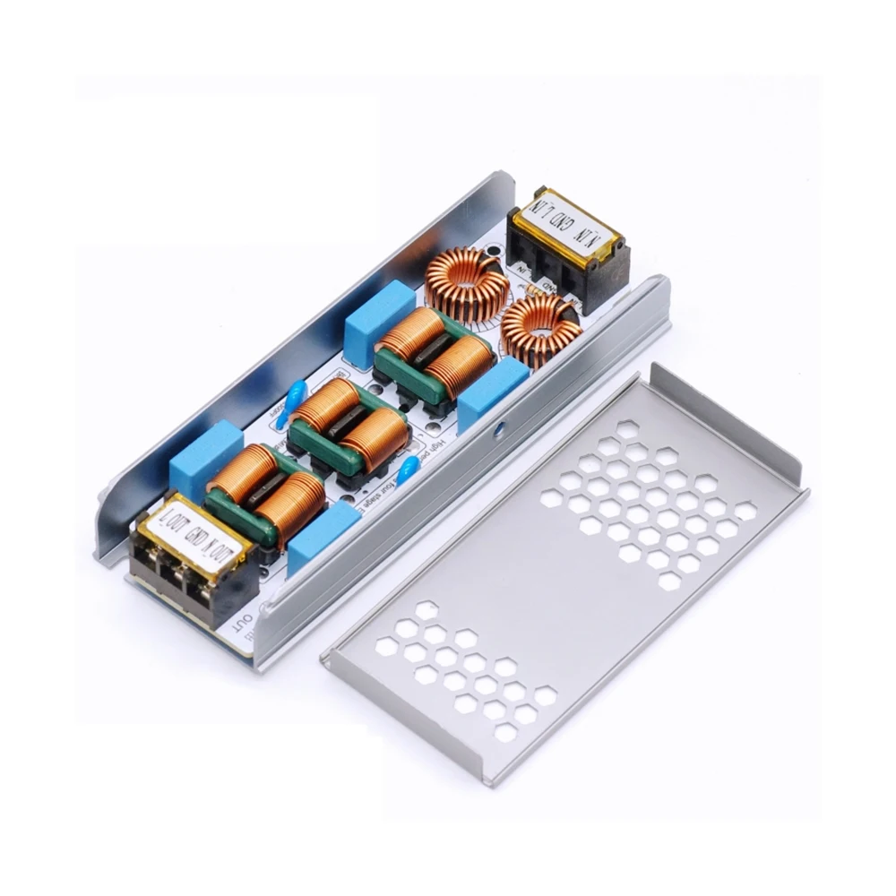 Фото 10A 6A 110V 220V AC EMI фильтр 4-ступенчатый электромагнитный подавитель помех Power EMC аудио усилитель очиститель компьютерного шума №5