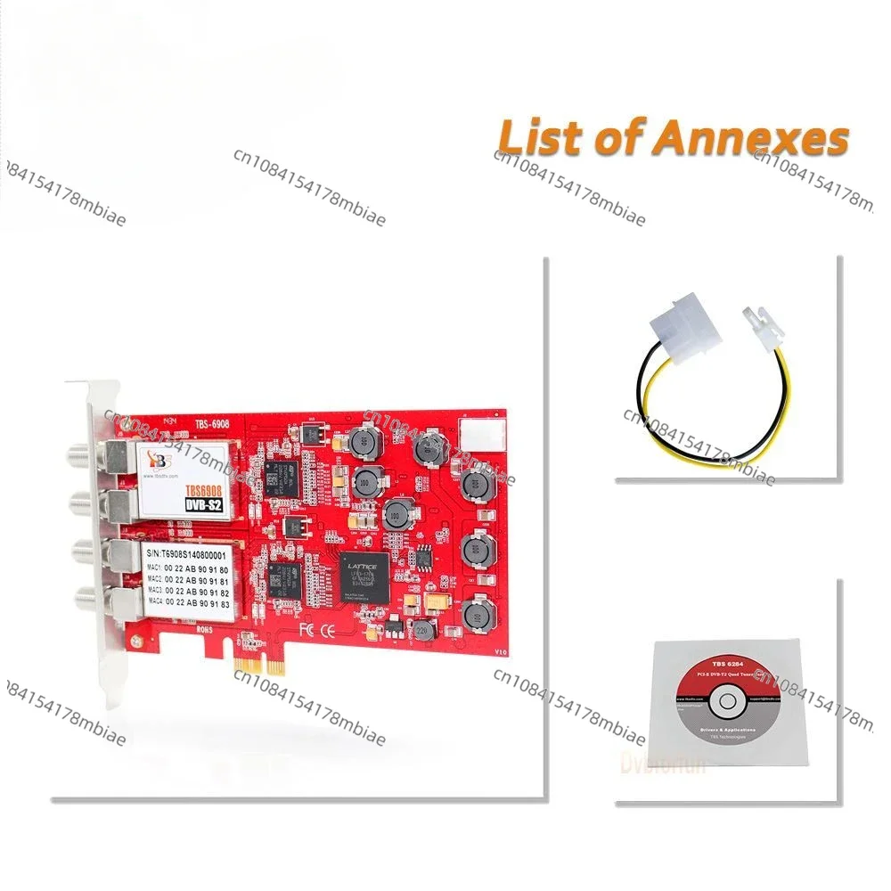 Фото Тюнер DVB-S2 professional Tbs6909x, 6904SE PCI-e Cards, Поддержка CCM,ACM,VCM, 32apsk, Flux multi-entrées, Masque pour lesaland №5