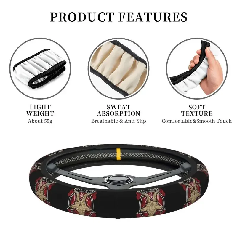Baphomet Goat Pentagram Mysterious Magic Car Steering Wheel Cover 14.5-15 Inches Thick Elastic Anti Slip Truck Car RV 4X4 (art.: 3920cf5959f48) - 3920cf5959f48