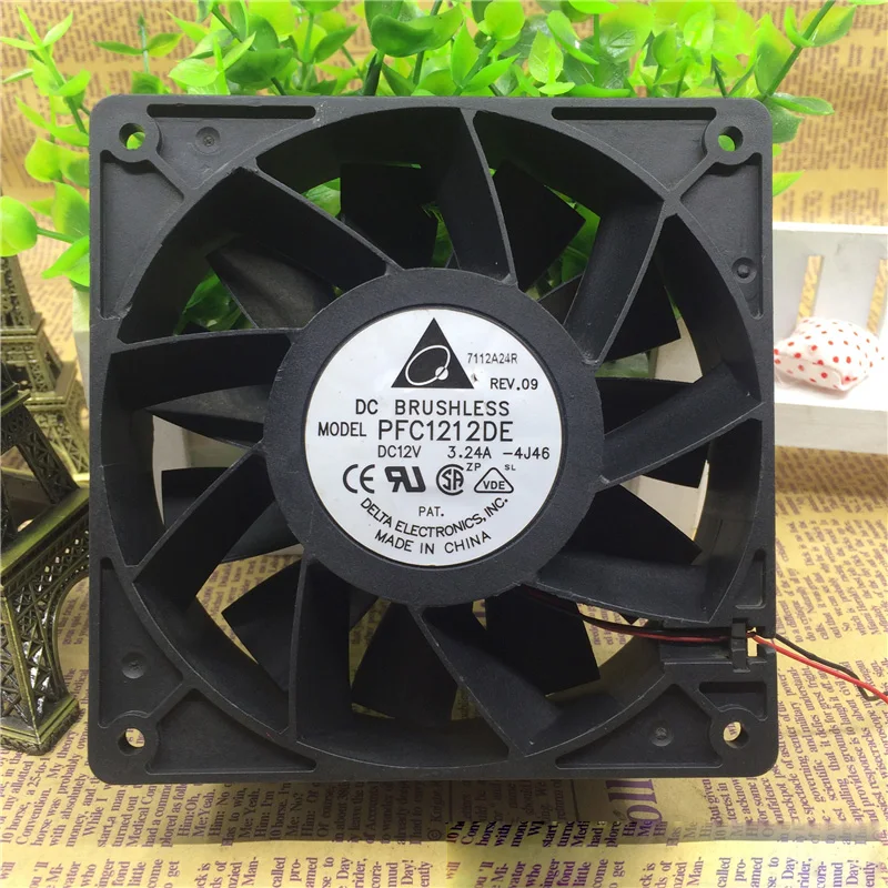 Delta 12038 DC12V 3.24A 57,6 W PFC1212DE 12cm вентилятор с высоким объемом теплоотдачи PWM воздуходувка