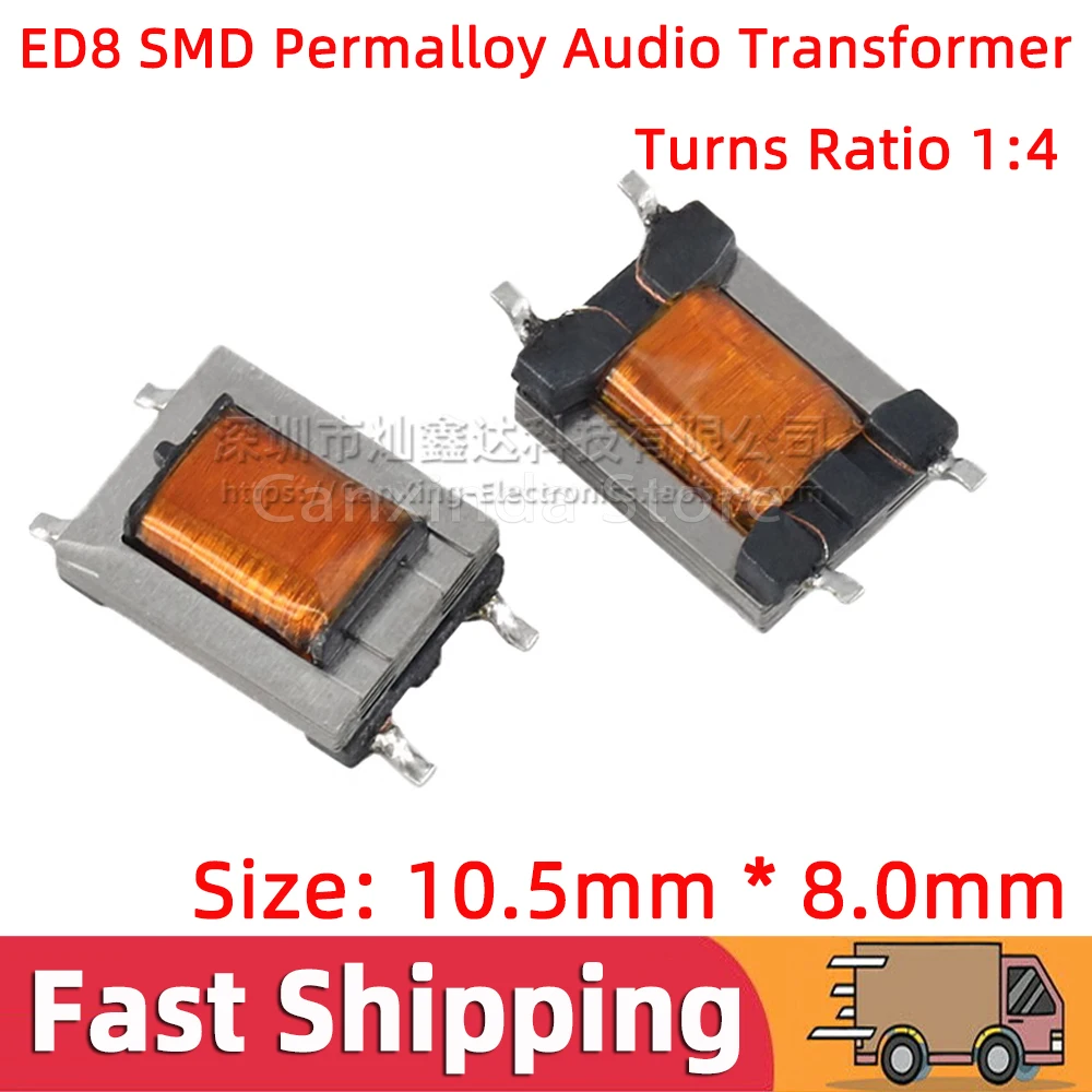 5 шт. ED8 SMD пермаллой аудио трансформатор с соотношением оборотов 1:4 изоляция 3,0 H 300 Гц-4 кГц Ni-Fe трансформатор, никелевый стальной трансформатор