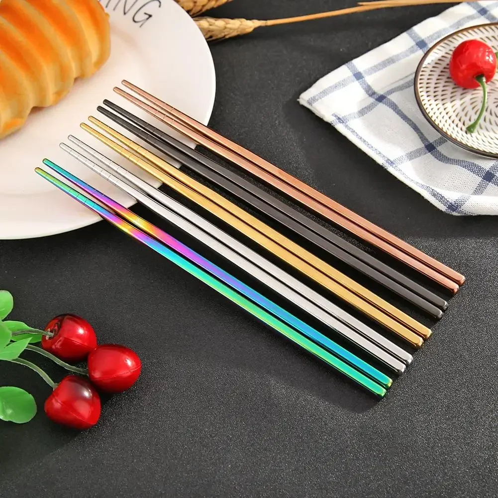 Китайские палочки для еды из нержавеющей стали, 1 пара