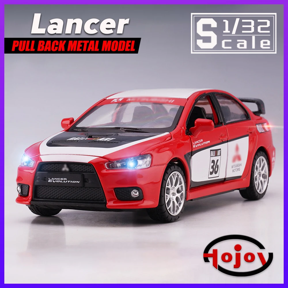 Металлическая литая модель автомобиля Lancer Evolution в масштабе 1/32 с оттягивающим звуком