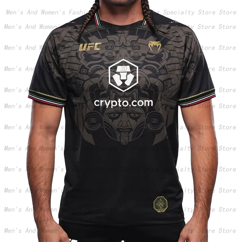 Новинка 2025, боксерский матч, боксерский костюм серии UFC, с коротким рукавом, экстремальный спорт, боевой скоростной сушильный топ, футболка для борьбы K100-6XL