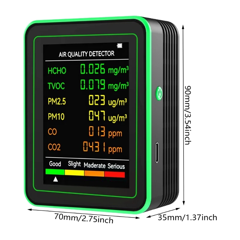 Профессиональный измеритель качества воздуха в помещении с CO2 TVOC HCHO Температура Влажность (art.: 3920ca38d3c6e) - 3920ca38d3c6e