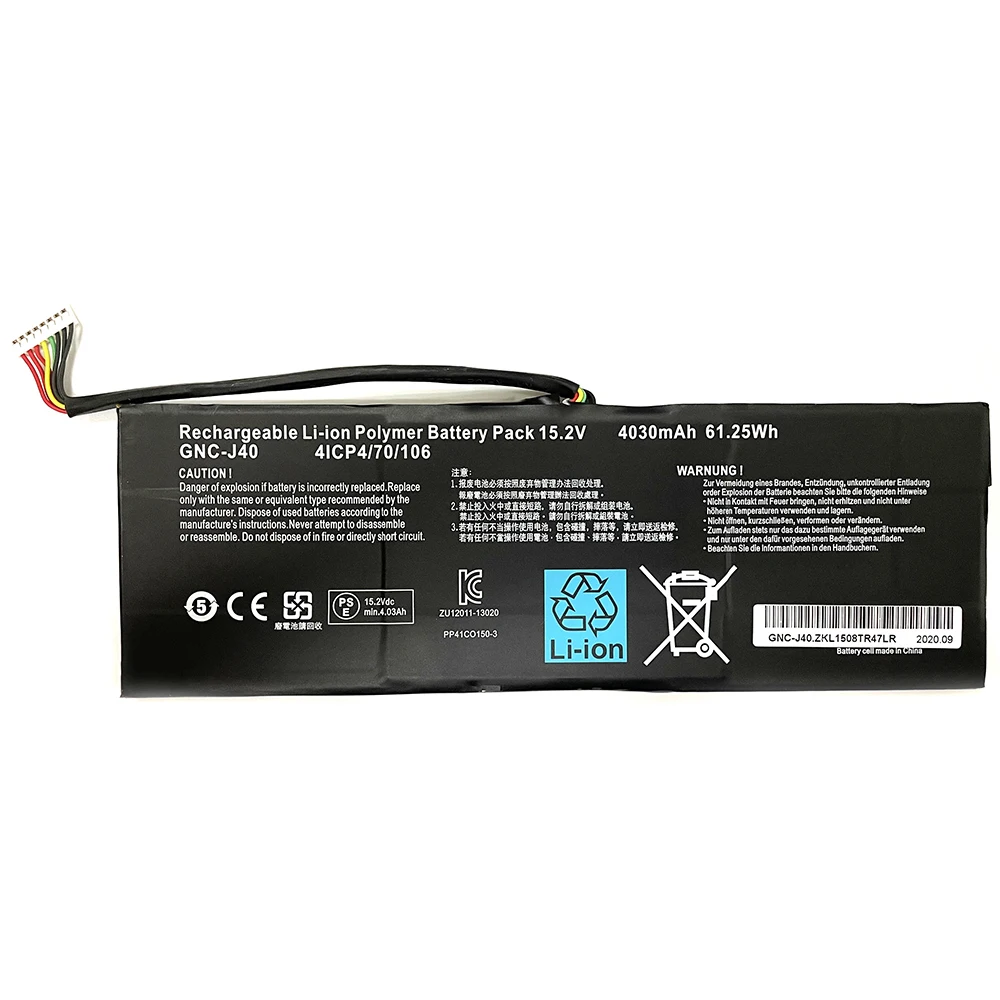 Фото GNC-J40 15,2 V/4030 wh Аккумулятор для ноутбука Gigabyte P34W P34K P34F P34G V2 V3 V4 V5 V7 Series P34W V5 Xotic PC Edition mAh №2