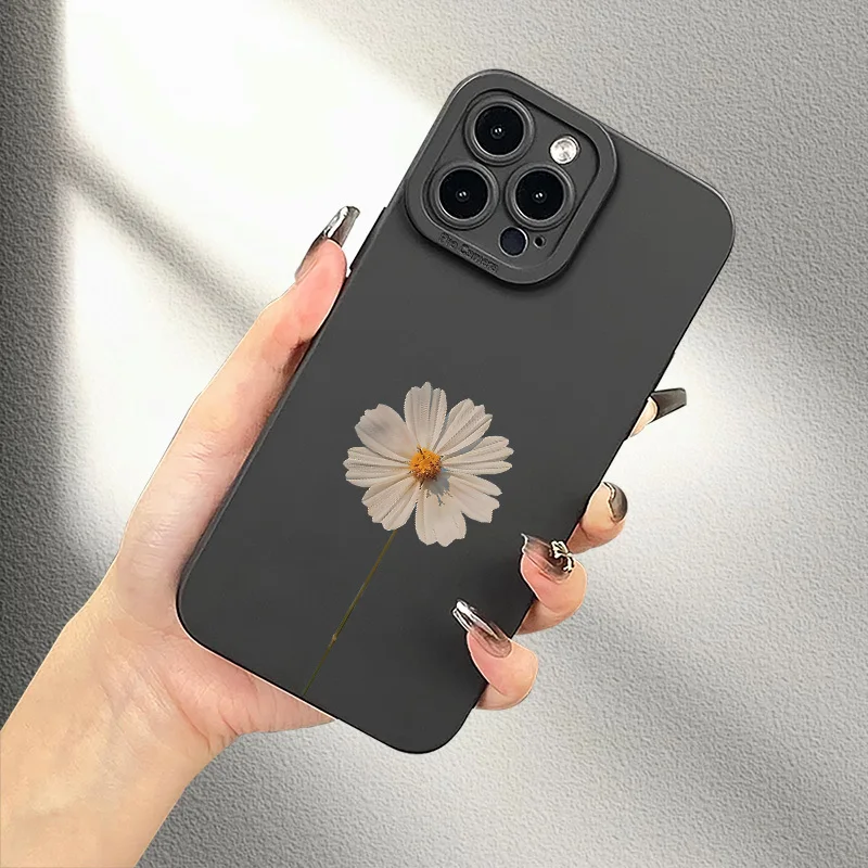 Чехол для телефона с УФ-принтом Daisy Bush Pattern для iPhone 11 12 13 Pro Max 14 15 16 Plus Pro X XR XS 7 8 SE 16E, матовый мягкий чехол из ТПУ (art.: 3920d00e121b4) - 3920d00e121b4