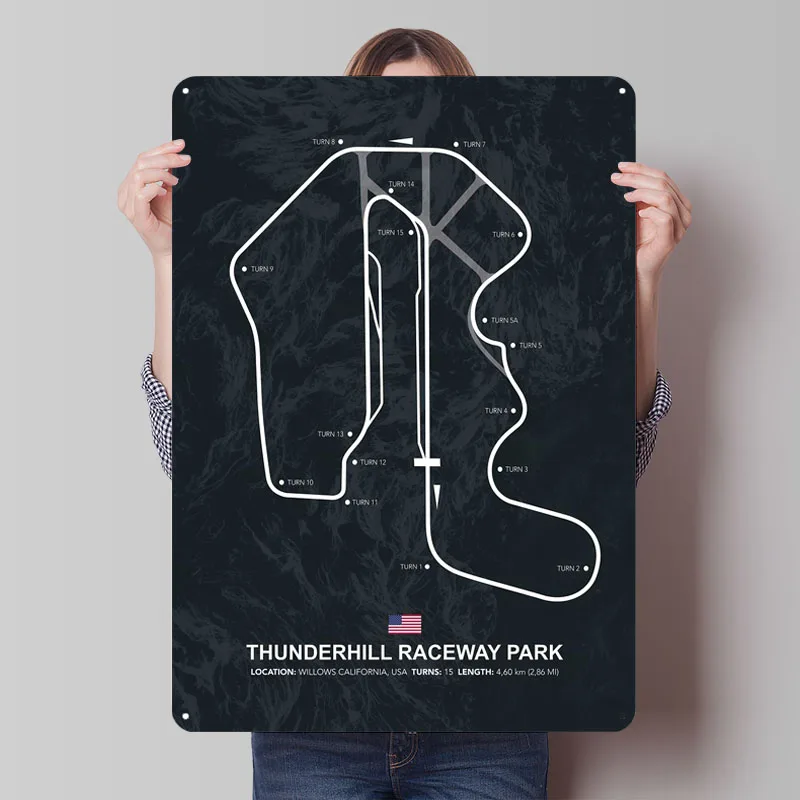 Thunderhill Circuit металлические плакаты фотографии Настенный декор настраиваемые металлические жестяные вывески для настенного художественного украшения вещи для дизайна комнаты