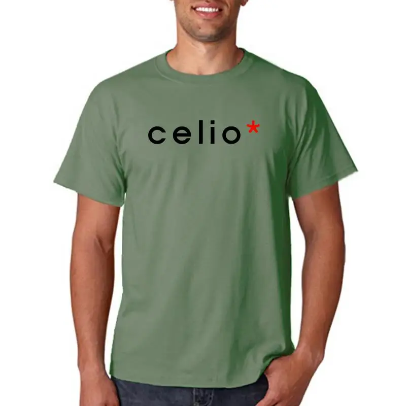 Футболка с логотипом Celio, Мужская футболка с регулируемым размером, летняя индивидуальная модная мужская футболка с круглым вырезом