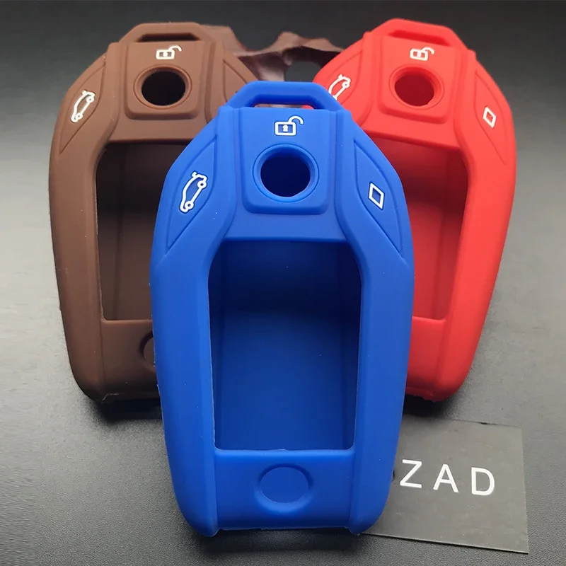 Силиконовый чехол для автомобильного ключа ZAD, чехол для BMW 2017 2018 7 серии I12 730 740 750 760 G11 G12 G20 G30, светодиодный дисплей, сенсорный экран, защита