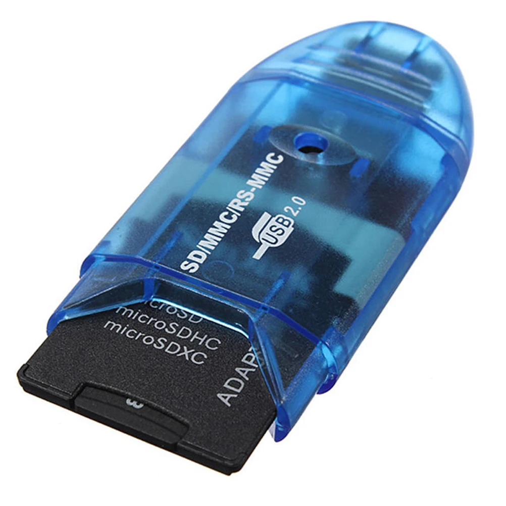 Фото Новинка, 1 шт., USB 2,0 устройство для чтения карт памяти, записывающее устройство, адаптер для SD MMC SDHC TF карт до 64 ГБ №5