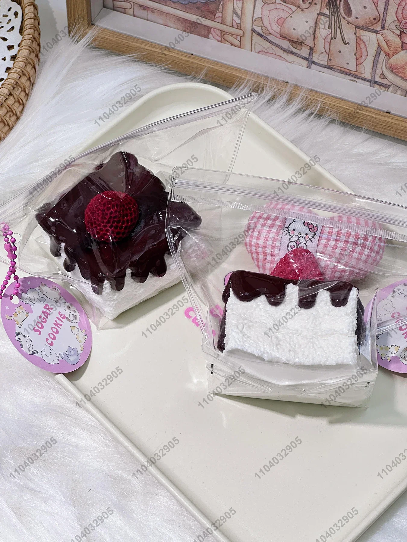 Фото Клубничный торт Taba Squishy Кусок торта Шоколадный крем Торт Десерт Сжимаемая игрушка Моти Игрушка Снимание стресса Игрушка для расслабления рук №4