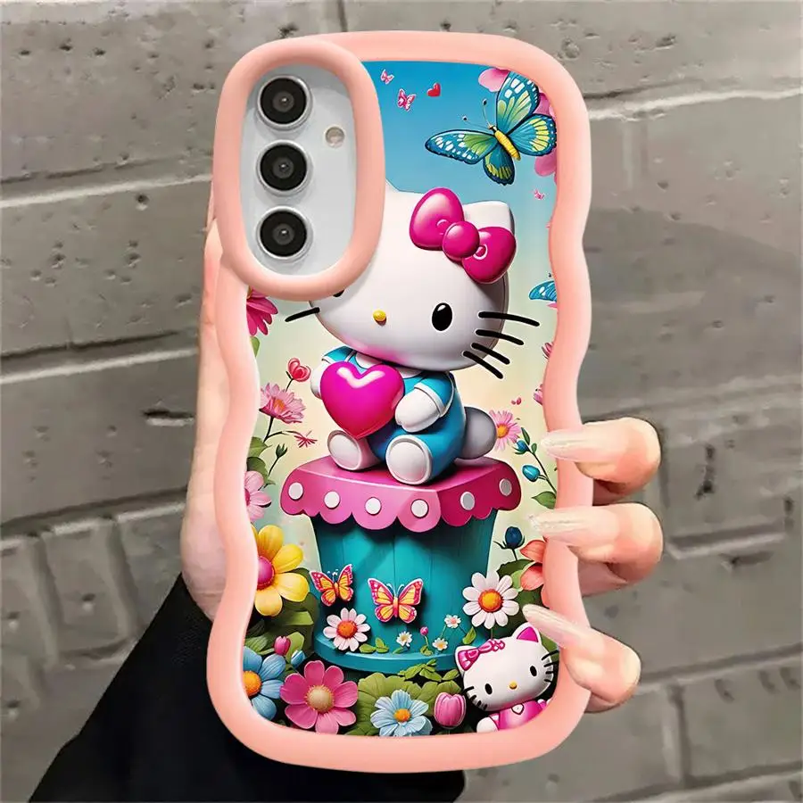 Фото Красный мягкий чехол для телефона H-elloS K-ittyS для Samsung Galaxy A15 A21s A16 A13 A14 A26 A34 A12 A36 A33 A35 A11 №3
