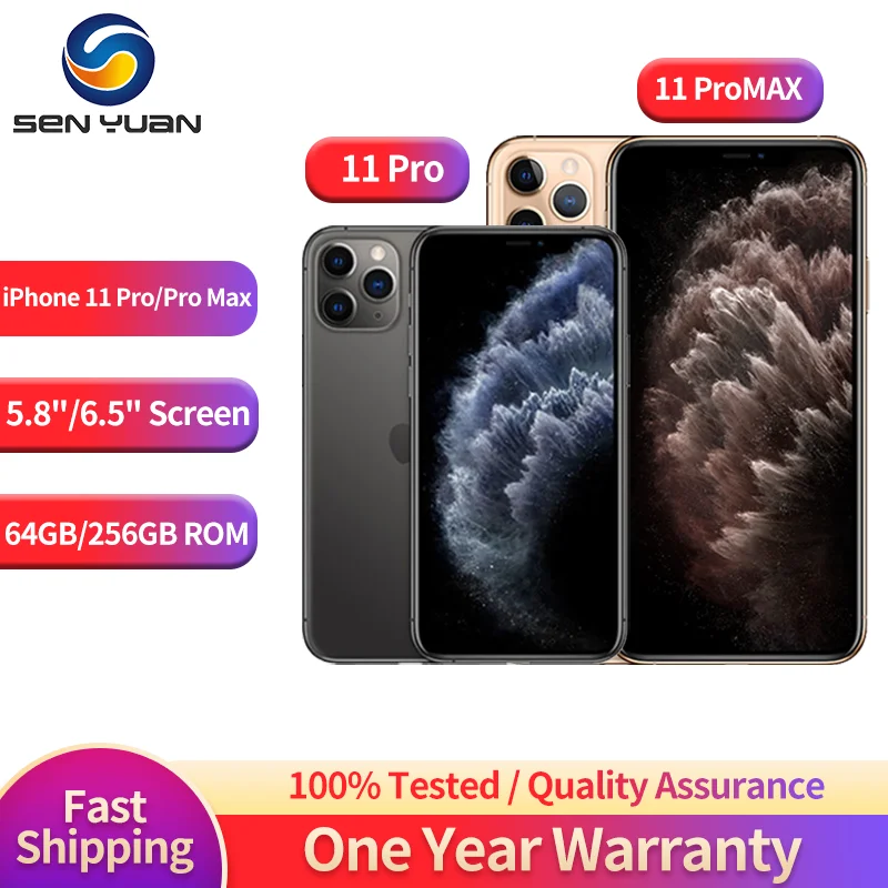 Apple iPhone 11 Pro/11 Pro Max, 64 ГБ, 256 ГБ ПЗУ, 5,8 дюйма и 6,5 дюйма, оригинальный OLED Face ID A13 4G, разблокированный телефон 11 pro/11 pro max