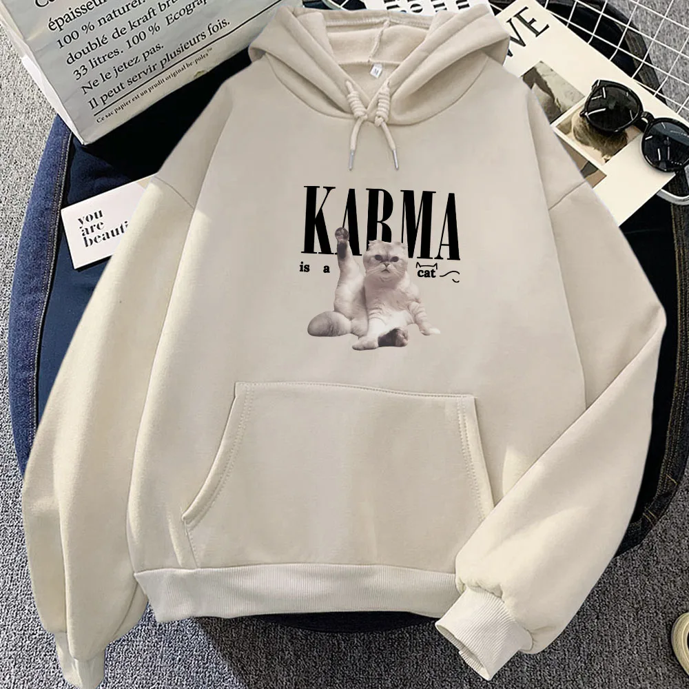 Фото The Eras Tour Karma Is A Cat Толстовки с буквенным принтом Женские универсальные модные толстовки в стиле хип-хоп Флисовая уличная одежда на заказ №4