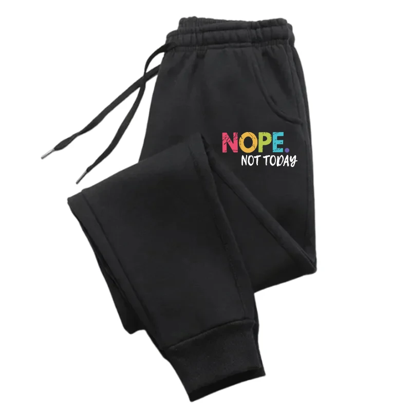 Повседневные Универсальные мужские брюки Nope Not Today с принтом, модные хип-хоп брюки с карманами на шнурке, удобные мужские спортивные брюки 2024