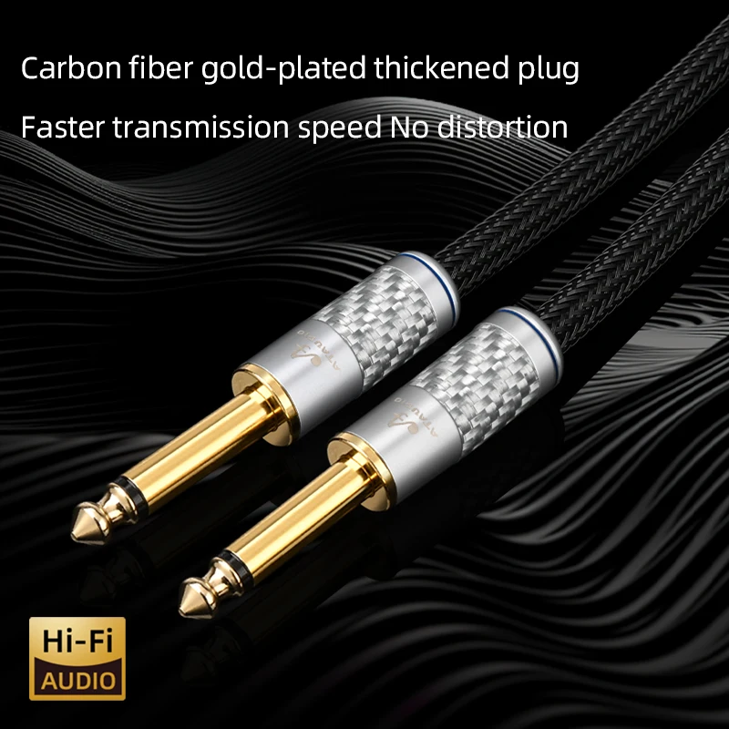 ATAUDIO OCC Core HiFi 6,35 мм Aux гитарный кабель позолоченный моно 6,35 TS штекер на 6,35 TS штекер гитарный усилитель аудиокабель (art.: 3920cffabc90b) - 3920cffabc90b