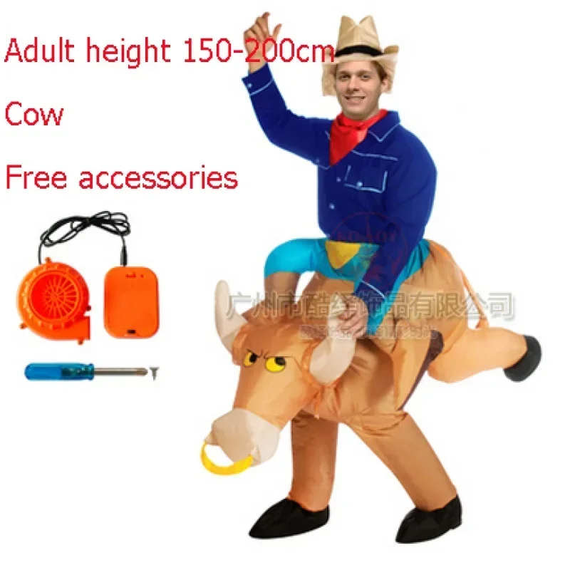 Фото Новый надувной костюм на Хэллоуин для взрослых и детей T-rex Gorilla Sumo Cow Horse Cowboy Dinosaur OI X159 №3