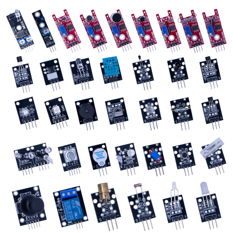 Фото Модули датчиков 45 в 1, 16 видов, стартовый комплект для Arduino Raspberry Pi, лучше, чем 37 в 1 с коробкой, сделай сам, UNO R3 MEGA2560 №2