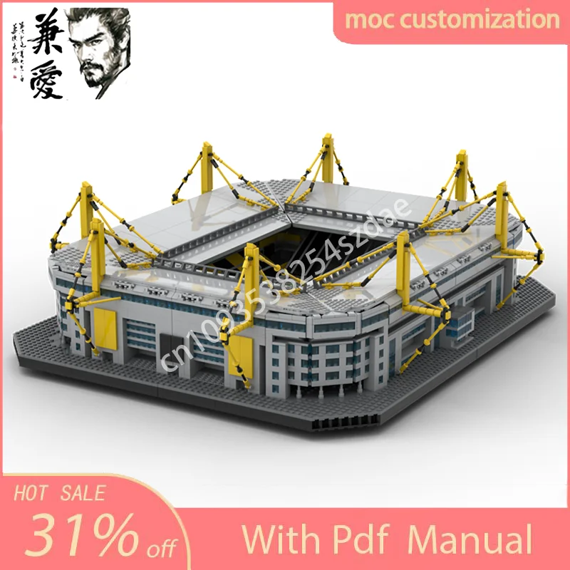 6589 шт. MOC Dortmund Westfalenstadion, модель Street View, строительный блок, сделай сам, креативная сборка, развивающие кирпичи, игрушки, подарок для детей