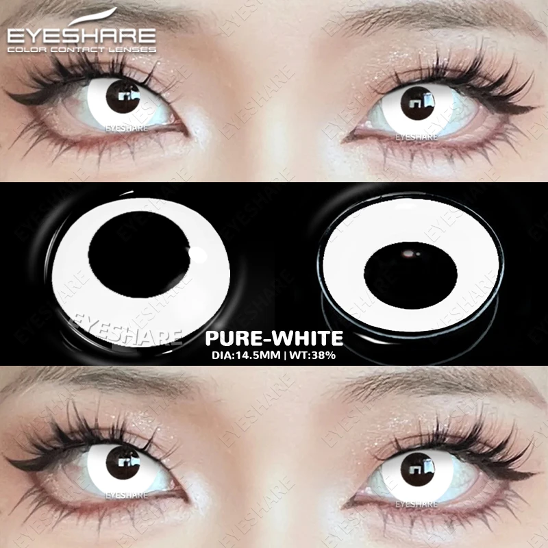 Фото EYESHARE 2 шт., Хэллоуин, косплей, сумасшедшие белые контактные линзы для глаз демона, цветные линзы аниме, красные линзы для макияжа вампира для вечеринок №5