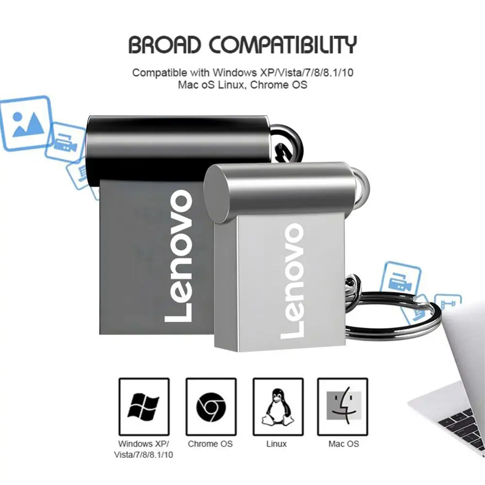 Фото Популярный металлический USB флеш-накопитель Lenovo 2 ТБ 3,0, 1 ТБ, флеш-накопитель для ПК, ноутбука, 128 ГБ, USB-карта памяти 3,0, флеш-накопитель, высокоскоростная флешка №3