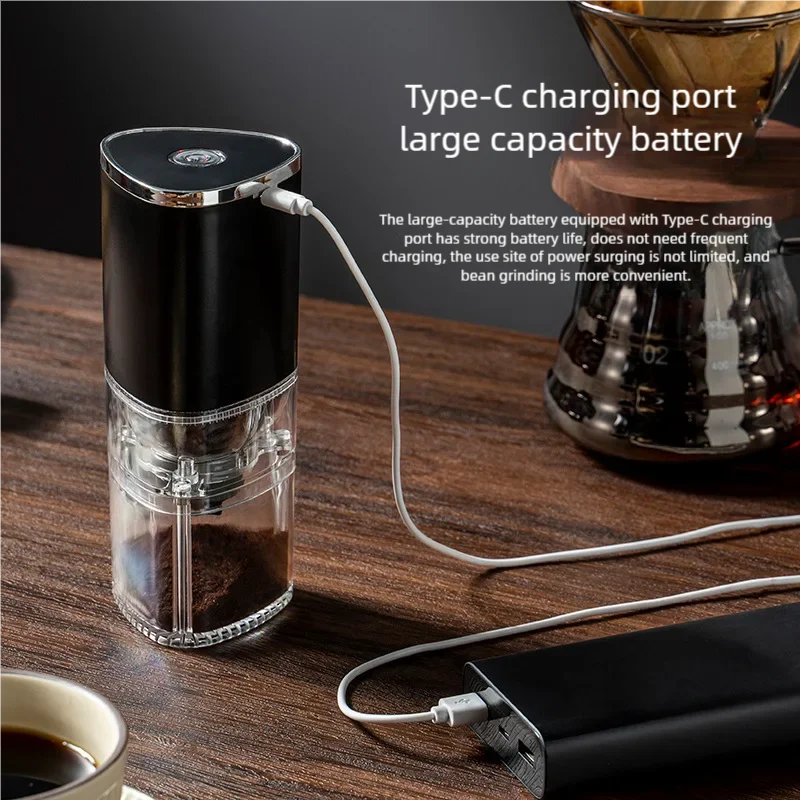 Фото Портативная электрическая кофемолка Xiaomi Youpin TYPE C с зарядкой через USB, керамический шлифовальный сердечник, домашняя измельчитель для кофейных зерен, подарок №5