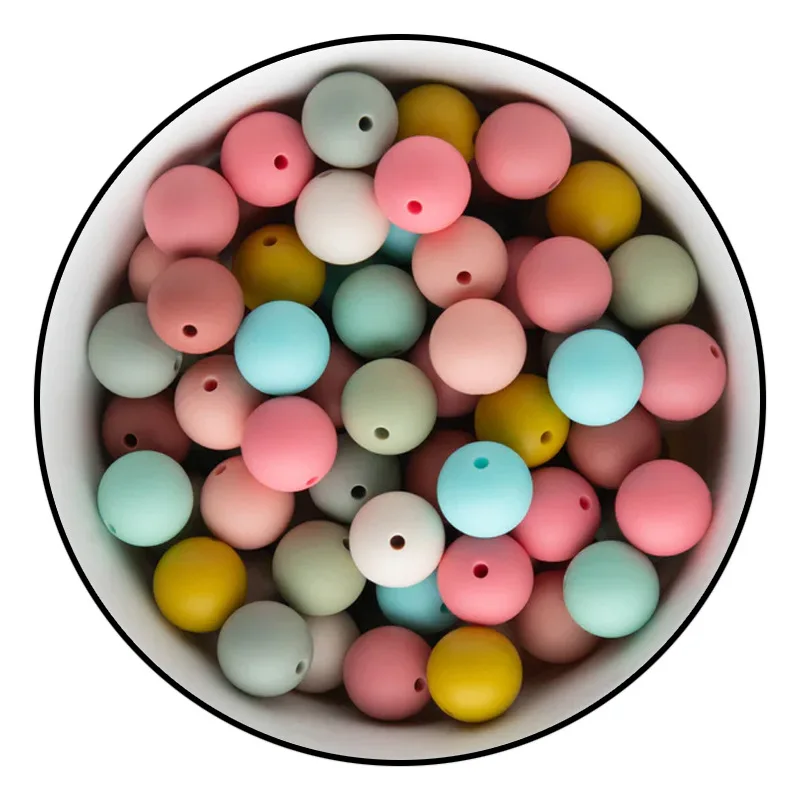 20/40/60Pcs силиконовые бусины 12мм круглые бусины для ювелирных изделий производства DIY браслеты Beaded ручка ожерелья ювелирные изделия цепочки ключей