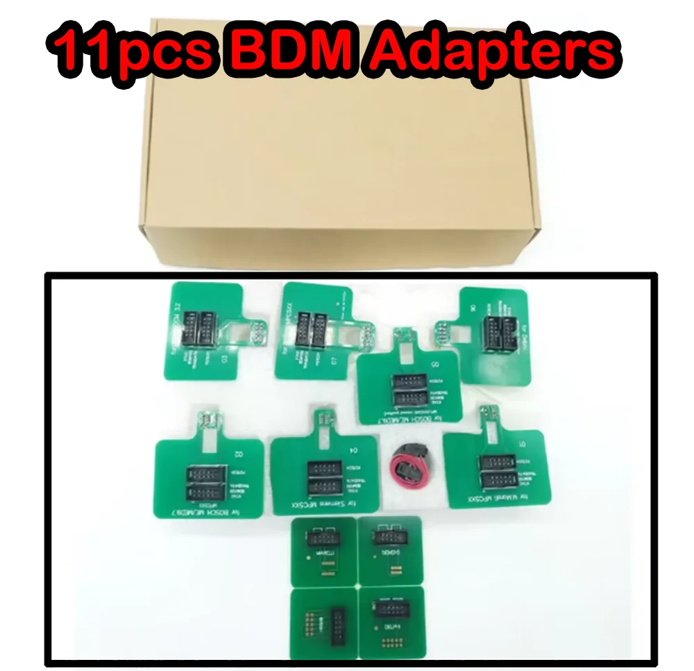 2025 Новый 11 шт. адаптер BDM Ecu Chip Tuning Автоматический OBD2 диагностический инструмент для MPC5xx ME и MED9.7 для FGTECH V54 Bdm100 Transdata